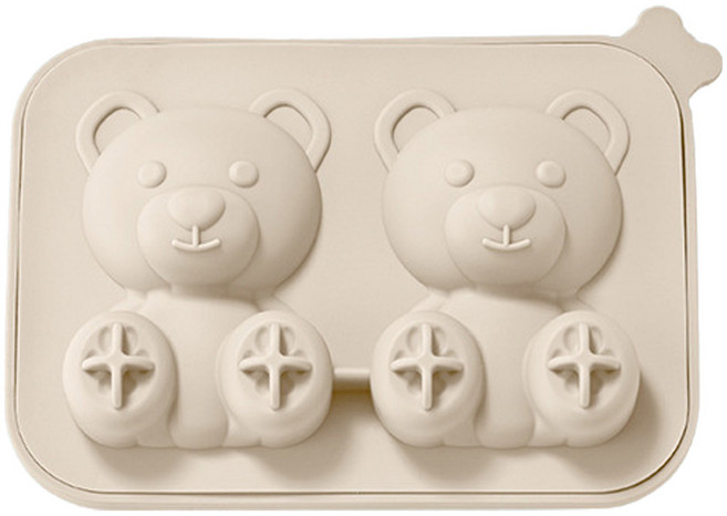 UH홈데코 실리콘 곰돌이 얼음틀, 화이트, 1개