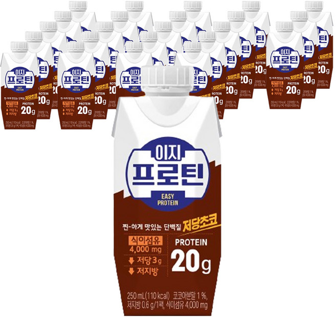 LOTTE 樂天 低糖高蛋白飲 香濃巧克力口味, 250ml, 24瓶