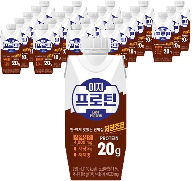롯데웰푸드 이지프로틴 저당초코 드링크믹스 RTD, 250ml, 24개 - 쿠팡