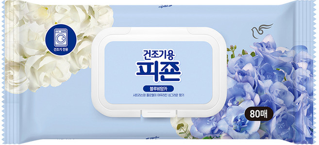 피죤 건조기용 오리지널 섬유유연제 블루비앙카 본품, 80개입, 1개