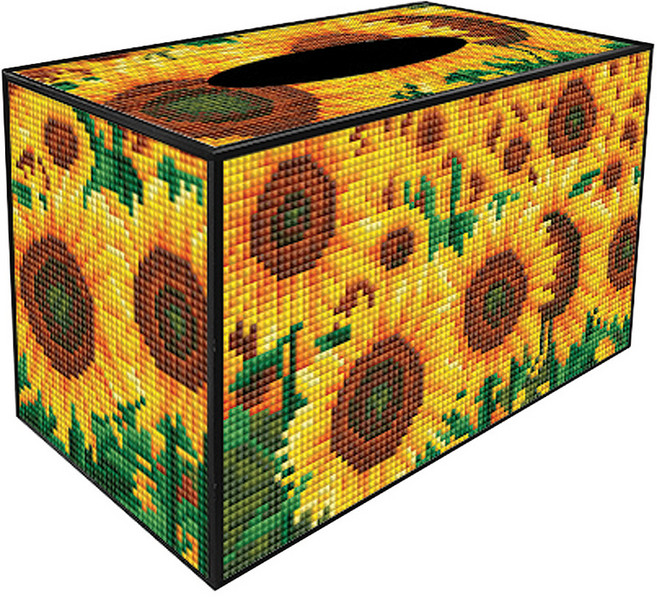 디클레어 보석십자수 휴지케이스, 02 해바라기 꽃밭, 1개