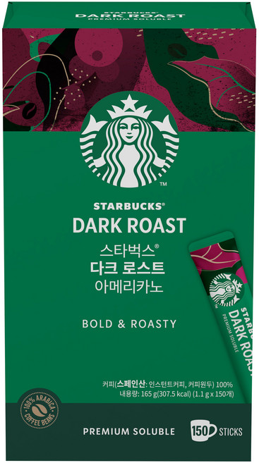 스타벅스 다크 로스트 아메리카노 원두커피믹스, 1.1g, 150개입, 1개