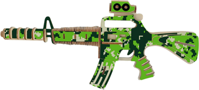 Sunnews 軍事手槍機關槍 3D 立體拼圖 5號, 103件, 1個