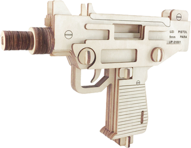 Sunnews 軍事手槍機關槍 3D 立體拼圖 8號, 39件, 1個