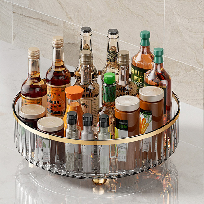 이브리영 주방 회전식 양념통 보관함, 투명, 1개