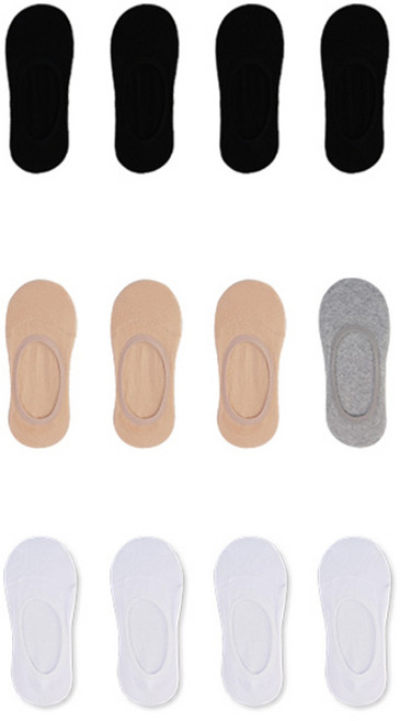 가나양말 여성용 실속형 무지 페이크삭스 덧신 12켤레