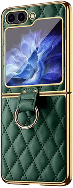 유스픽 골드링 레더 휴대폰 케이스 퀼팅