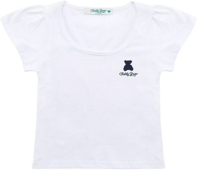여성용 통기성 테디베어 U넥 숄더 포인트 반팔 티셔츠 TBONHSD20078