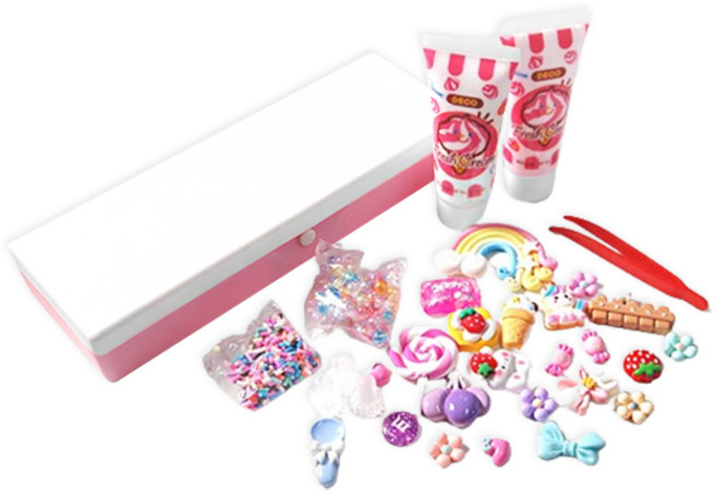 필통데코덴연구소 2탄 꾸미기 세트, 핑크(필통), 1세트