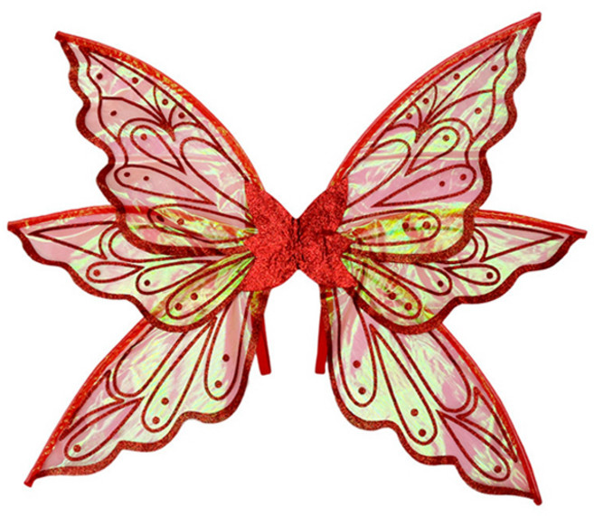 마켓감성 버터플라이 날개 파티소품, 레드, 1개