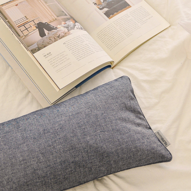 누리홈 내추럴파우더 순면 낮잠 메밀베개, 그레이, 1개