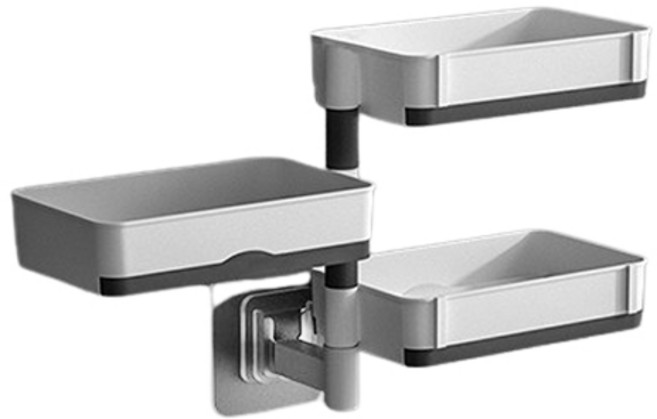 예소당 무타공 다용도 비누 받침대 3단, 화이트그레이, 1개