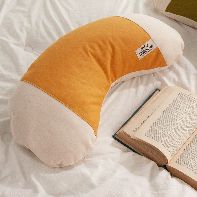 누리홈 플러피 옥스포드 운두 메밀베개, 허니머스터드, 1개