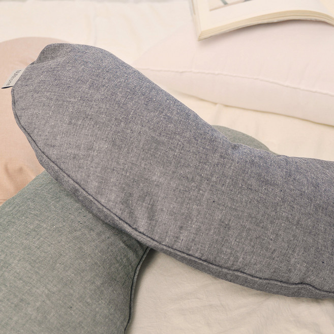 누리홈 내추럴파우더 순면 운두 메밀베개, 그레이, 1개