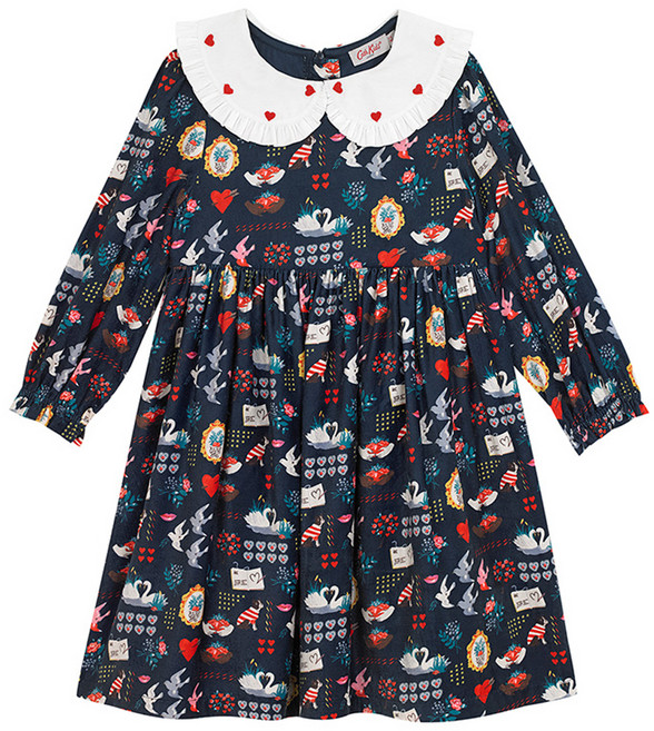 Cath Kidston 女童愛麗絲領絲絨夢幻多件式洋裝