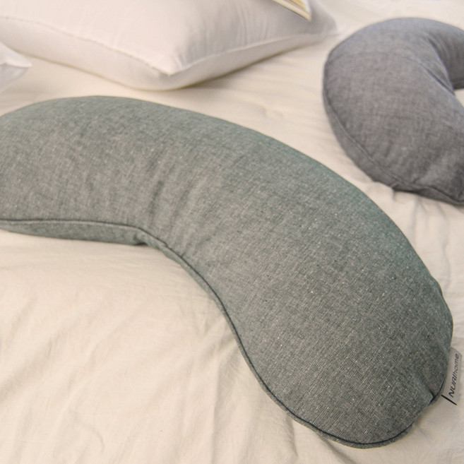 누리홈 내추럴파우더 순면 운두 메밀베개, 그린, 1개