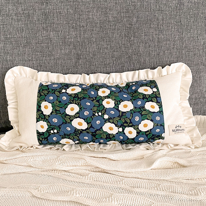 누리홈 팬지 린넨 낮잠 메밀베개, 블루, 1개