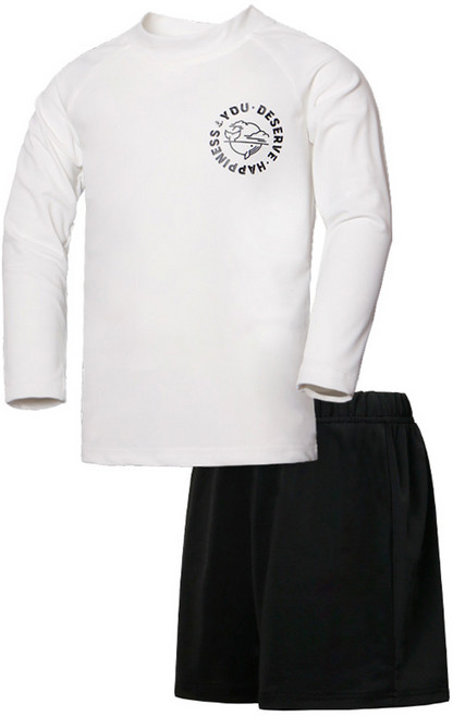 유라비 아동용 래쉬가드 하프 팬츠 상하 세트