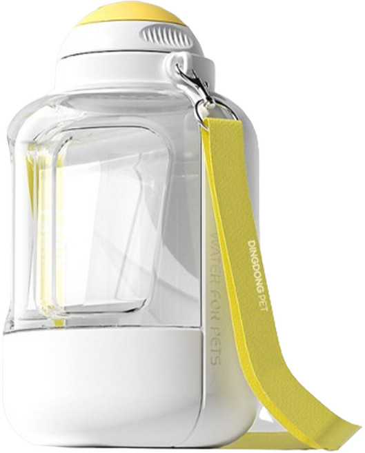 딩동펫 반려동물 2in1 빅사이즈 휴대용 물병, 화이트, 1개