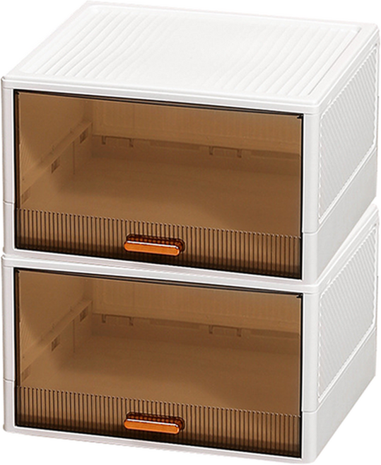 코히모 다용도 오픈 도어식 리빙박스 4W247, 2개, 화이트, 36.2 x 28 x 21 cm