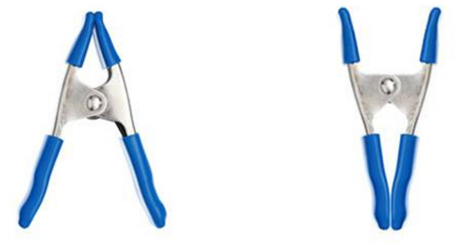 대한 배경지 고정 고무 강철 A 클램프 소형, 블루, 2개