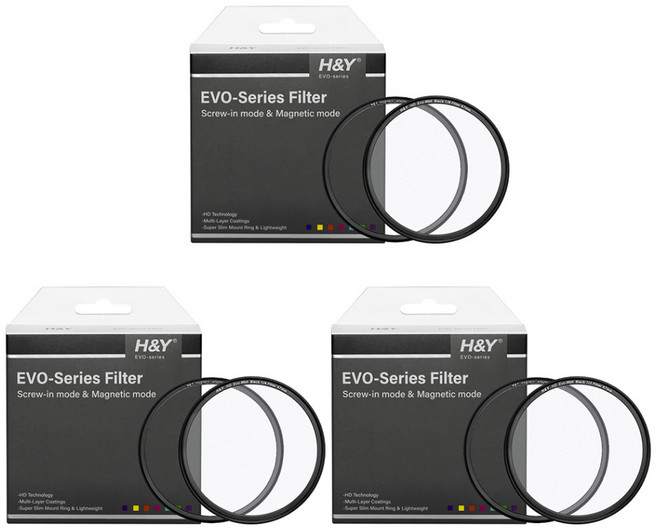 에이치앤와이 HD EVO 1/8 + 1/4 + 1/2 블랙 미스트 마그네틱 필터 세트 82mm, HD EVO SET Blackmist (82mm)