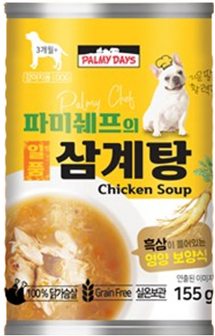 파미데이즈 강아지 파미쉐프의 일품 삼계탕 보충식 캔, 활력, 155g, 1개
