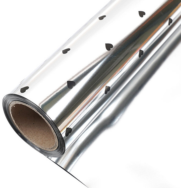 미니하트 비닐 증착 포장지 대 53cm x 17m, 블랙, 1개