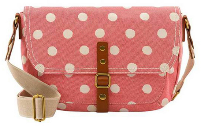 Cath Kidston 女性圓點斜紋鈕扣斜背包, 紅色