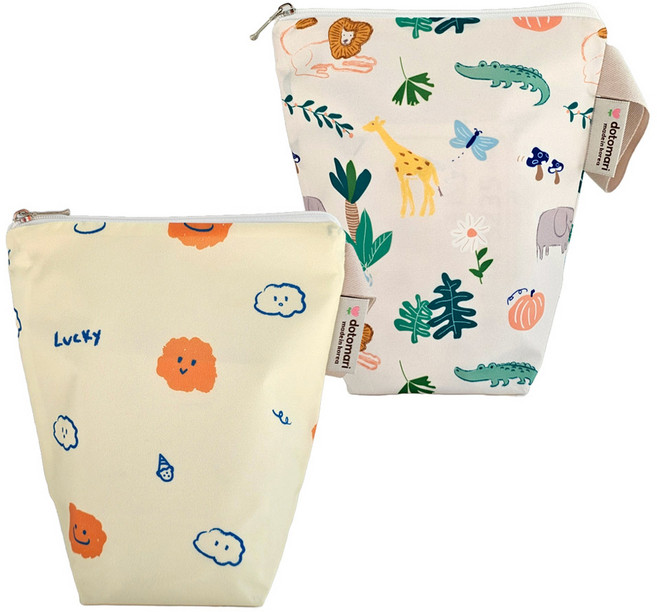 도토마리 방수 양치컵 파우치 2종, 호키포키 + 사파리