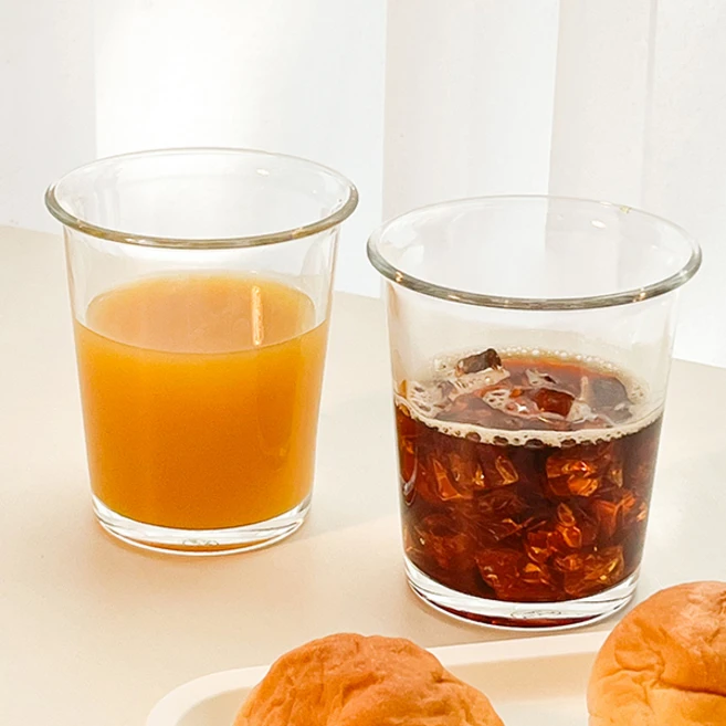 로우맨션 홈카페 내열 강화 유리컵 350ml, 2개 - 쿠팡