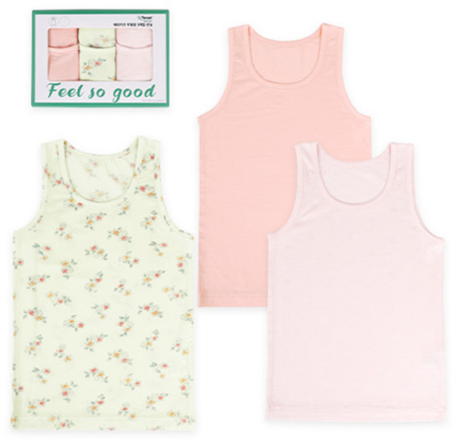 메이키즈 유아동 주니어 여아 하트플로랄 모달 런닝 3종 세트