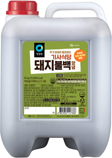 청정원 기사식당 돼지불백양념, 10kg, 1개