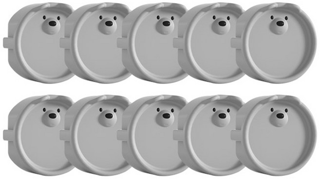 아이끌레 콘센트 감전방지 실리콘 커버, 그레이, 10개