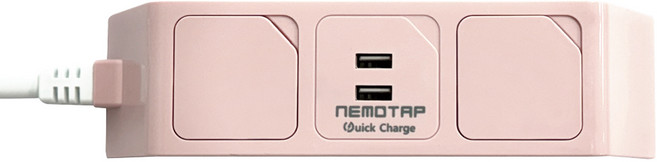 네모탭 USB 고속충전 A타입 멀티탭 일반 2구 SY-NA2 USB CQ, 1.5m, 크림피치, 1개