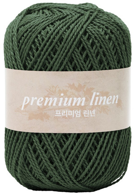 yarna 프리미엄 린넨 뜨개실, 313 다크그린, 1개
