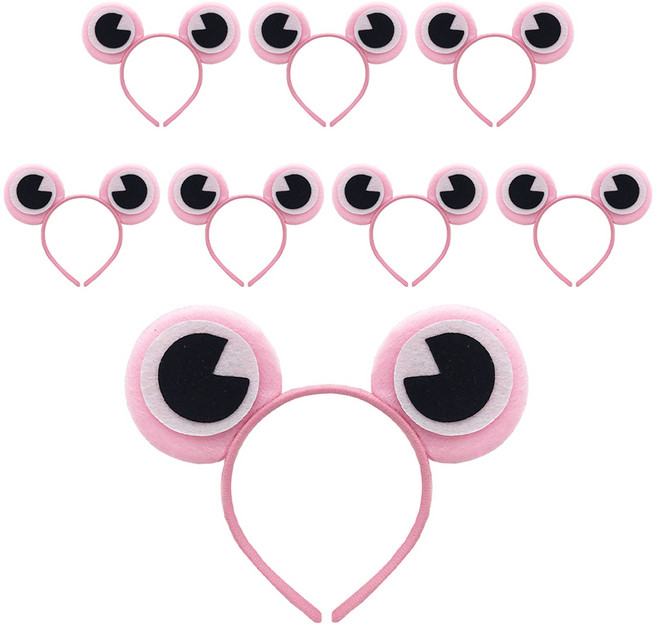 리빙다 개구리 머리띠, 핑크, 8개