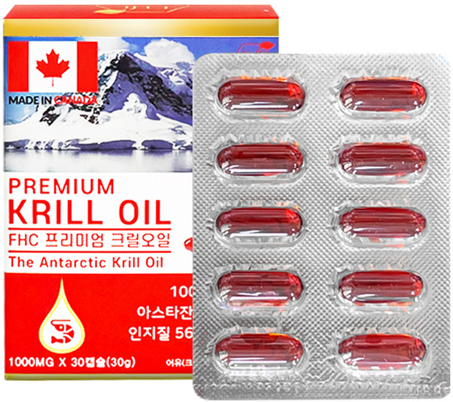 優質磷蝦油膠囊, 30顆, 1盒