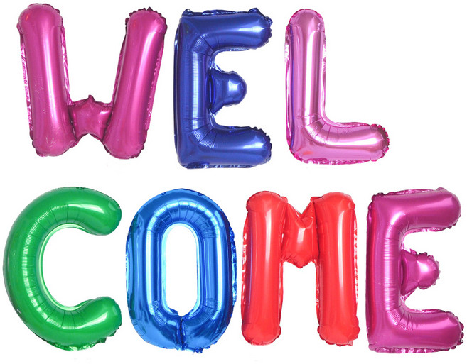 파티쇼 웰컴 메세지 은박 풍선 세트, 혼합, 1세트
