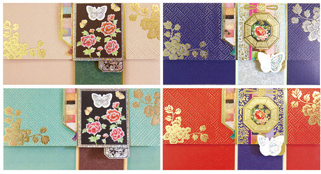 프롬앤투 전통 문양 용돈봉투 4종 FB1016, 혼합색상, 4개