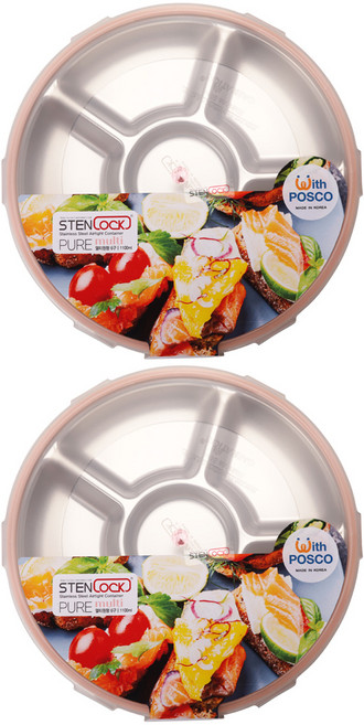 스텐락 퓨어 멀티 원형 5호 6구 1100ml, 2개, 1.1L