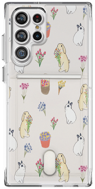 iRUDA 드로잉 패턴 카드 수납 젤리 휴대폰 케이스