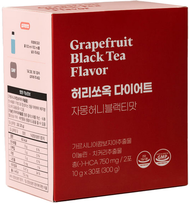 藤黃果沖泡粉 葡萄柚蜂蜜紅茶口味 30條入, 1個, 300g