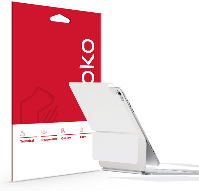 스코코 아이패드 매직키보드 외부보호필름 유니스킨 세트, 무광 화이트, 1세트