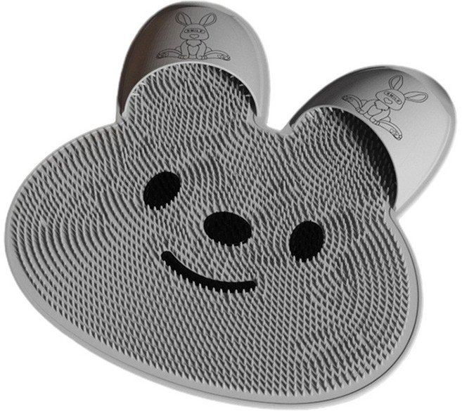 다정다감 토끼 와이드 각질제거 풋 브러쉬 매트 그레이, 1개입, 1개