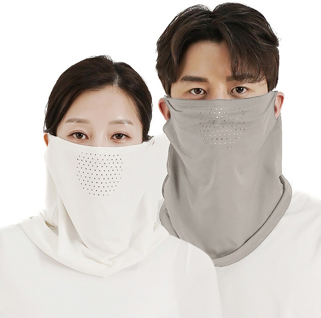 고어트랙스 자외선차단 마스크 2종 세트, 그레이 + 화이트, 1세트