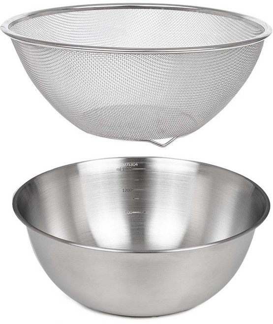 인블룸 스텐 믹싱볼 채반 2종 세트, 1개