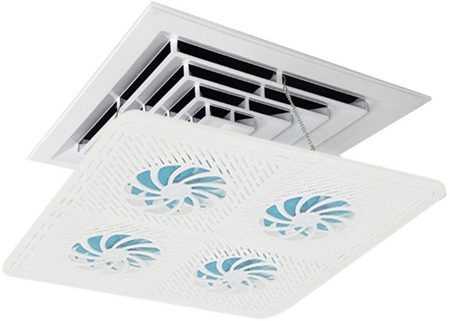 공유 에어컨 무풍 멀티팬 화이트+파랑, 1개