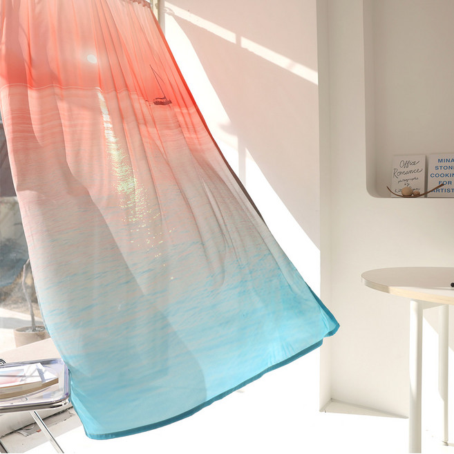 벨라이프 선라이즈 쉬폰커튼 겸 패브릭포스터