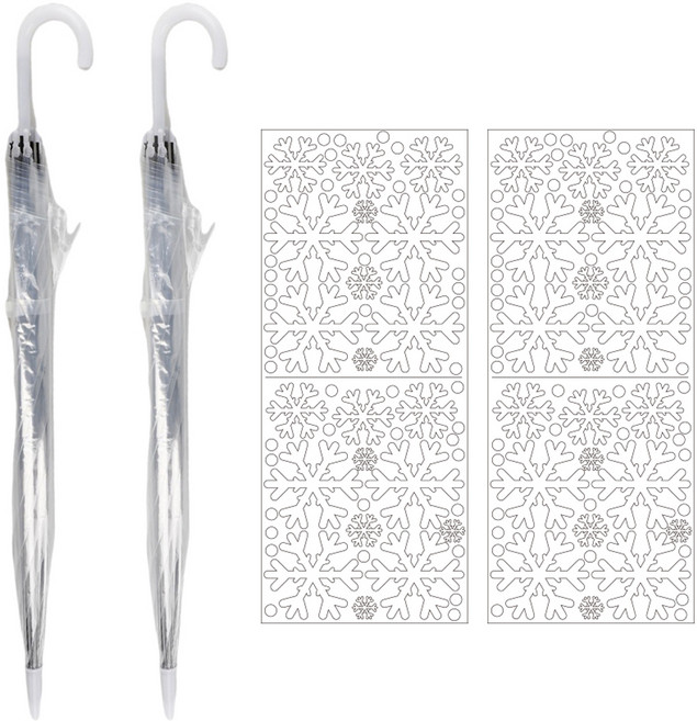 메이크문구 우산꾸미기, 눈꽃, 2개